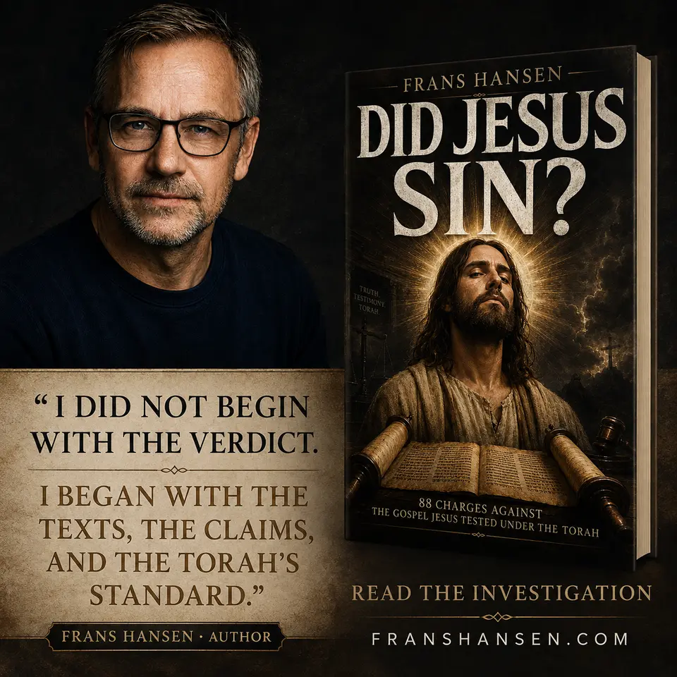 Frans Hansen accanto alla copertina e alle parole: Non ho iniziato dal verdetto.