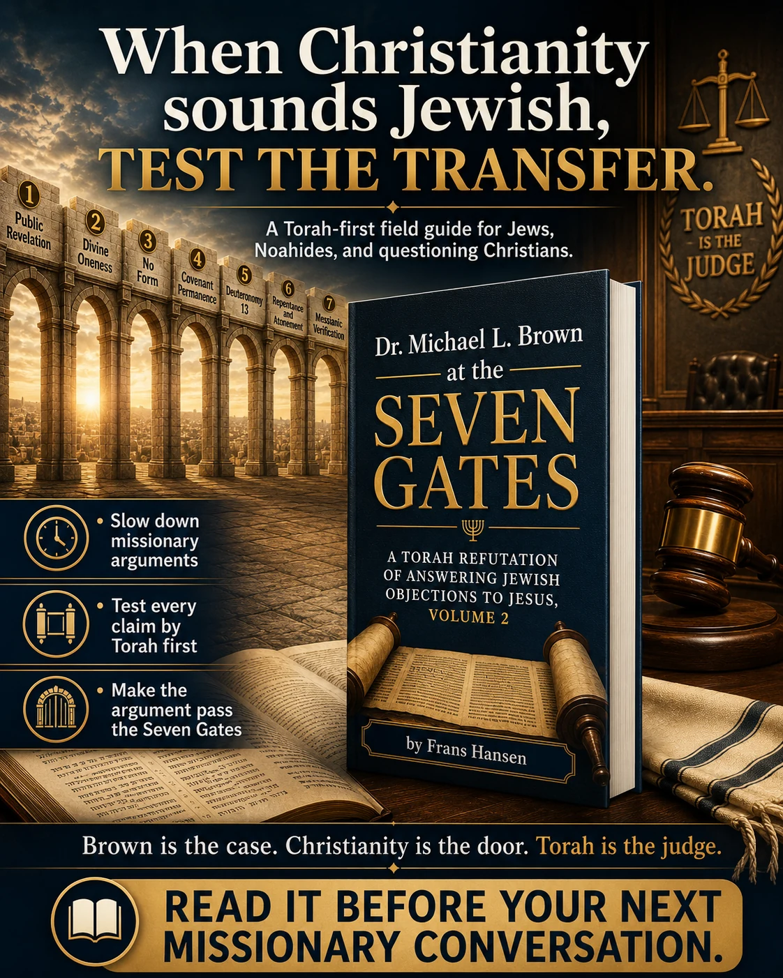 Dr. Michael L. Brown at the Seven Gates sales poster by Frans Hansen